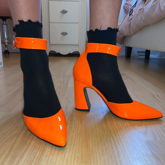 Neon orange L'Intervalle Heels size 38 - Picture 3 of 4